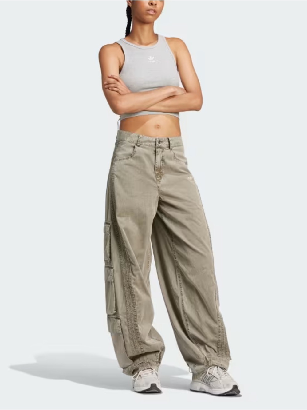 Adidas Adilenium Season 2 Gender Neutral Y2K Olive Strata Cargo Pants size 29